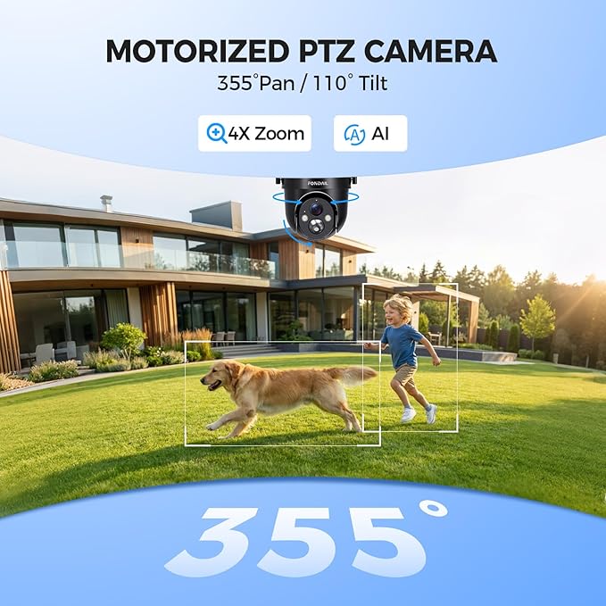 Solar Security Cameras Wireless Outdoor, 2K 360° View Solar Powered WiFi 3MP Security Camera for Home Security with Color Night Vision, PIR Detection, 2-Way Audio, Motion Alert, Easier to use