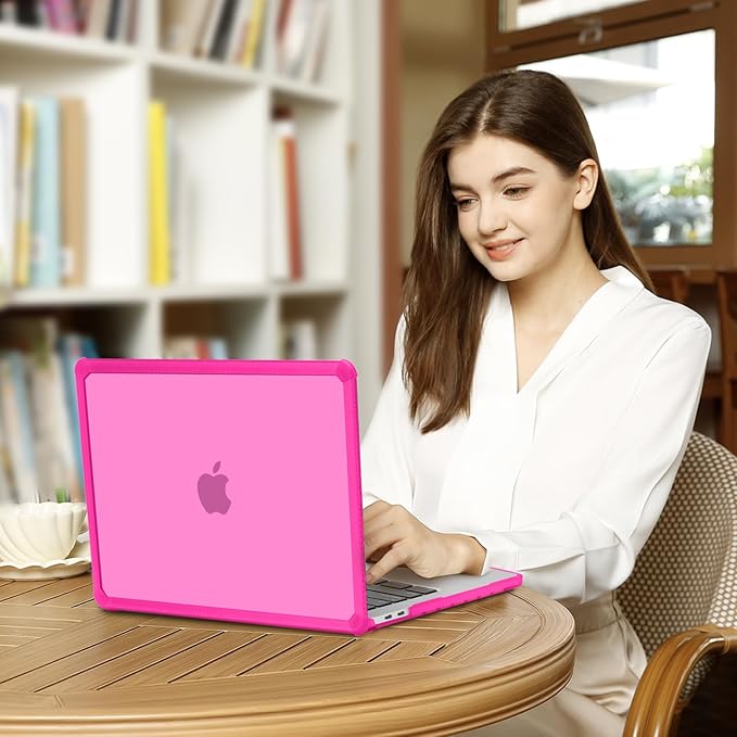 MOSISO Crack-Resistant Cover Compatible with MacBook Pro 13 inch Case M2 2026-2016 A2338 M1 A2251 A2289 A2159 A1989 A1708 A1706,Heavy Duty Shell with TPU Bumper&Keyboard Cover&ScreenFilm, Bright Rose