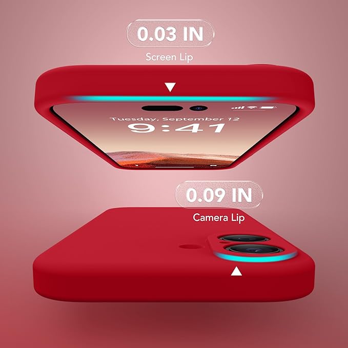 Magnetic for iPhone 17 Case, Compatible with MagSafe, [Full Camera Protection][Screen Protector] Silicone Shockproof Protective Phone Case for iPhone 17 6.3", Deep Red