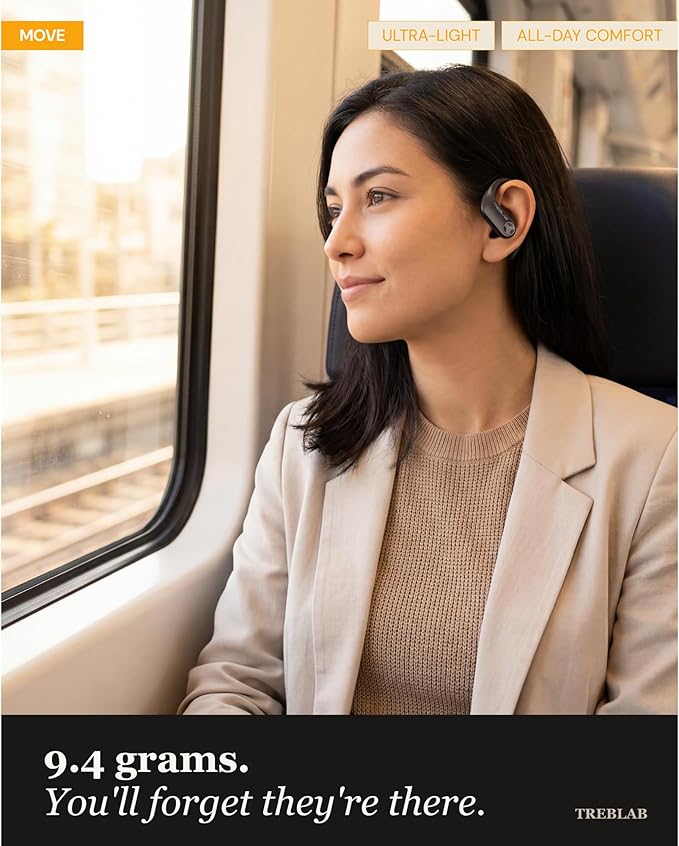 TREBLAB X3 Pro - Sports Wireless Ear Buds Bluetooth - Comfortable Workout Headphones with Secure Ear Hooks, 12H Long Battery Life, IPX5 Sweatproof Earphones, Noise Isolation Over Ear Earbuds