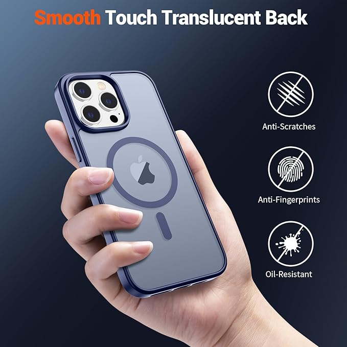 SUPFINE Magnetic for iPhone 12 Pro Max Case (Compatible with MagSafe) (Military Grade Drop Protection) Slim Translucent Matte Shockproof with Anti-Fingerprint Phone Case,Lavender Gray