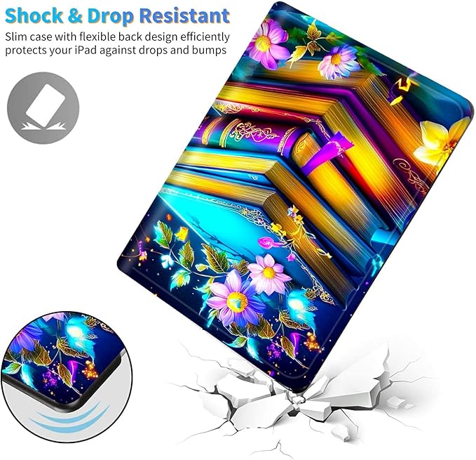 for Amazon Kindle Fire Max 11 (13th Generation, 2023 Release) 11" Tablet Case, Slim Kickstand Stand Leather Smart Cover with Auto Wake/Sleep, Blue Book Flower