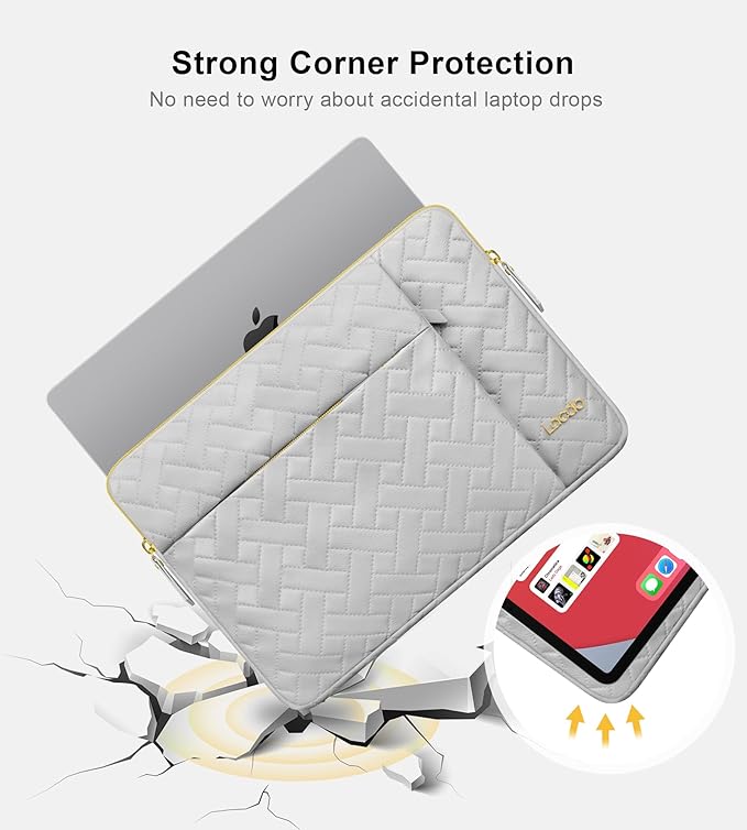 Lacdo Laptop Sleeve Case for 15 inch New MacBook Air M5/A3448 (2026), M4 A3241 2025, M3 A3114, M2 A2941 2024-2023, 15 inch MacBook Pro A1990 A1707 Computer Bag with Accessory Pocket, Space Gray
