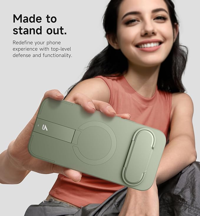 SURITCH for Google Pixel 10 Pro XL Phone Case, Compatible with MagSafe, Protective Cover with Camera Cover & Adjustable Metal Kickstand for Pixel 10 Pro XL 2025 -Sage Green