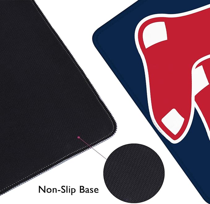 Baseball Mouse Pad Extended Large Gaming Desk Pad 31.5 x 11.8 Inch, XL Mousepad Topographic Mouse Pad with Anti-Slip Rubber Base for Boston Home Office