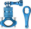 HSU Aluminum Bike Bicycle Handlebar Mount for Gopro Hero 13/12/11/10/9/8/7/6/5/4 Session SJCAM AKASO Campark and Other Action Cameras, 360 Degrees Rotary Mountain Bike Rack Mount (Blue)