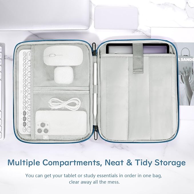 Dadanism 13 Inch Tablet Sleeve Padded Carrying Case for New iPad Air 13" M4/M3 2026/2025, iPad Pro 13" M5/M4 2025/2024, Galaxy Tab S10+/S9 FE+/S9+ 12.4", Remarkable Paper Pro 11.8", Peacock Blue
