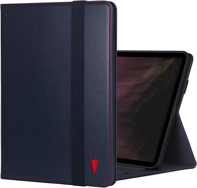 TORRO Case Compatible with iPad Pro 11” M5 / M4 (2025/2024) – Premium Leather iPad Pro 11” 2025/2024 Case with Stand Function, Apple Pencil Connectivity and Wake/Sleep Function (Navy Blue)