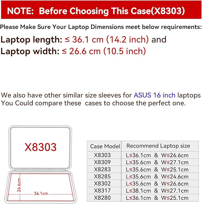 Smatree Hard EVA Protective Sleeve Case Compatible for 16 inch ASUS ProArt Studiobook Pro 16 OLED W7600/W5600/H7600 Laptop, Waterproof Hard Case for 16 inch ASUS Laptop(X8303)