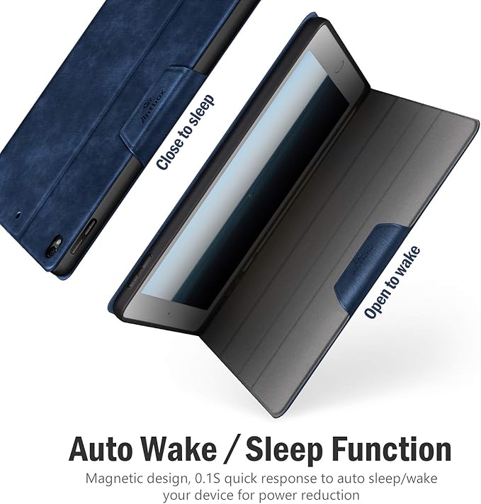 Antbox Case for iPad Pro 10.5 / iPad Air 3 with Built-in Pencil Holder Auto Sleep/Wake Function PU Leather Smart Cover for iPad Air 3 10.5 Inch 2019/iPad Pro 10.5 2017 (Blue)