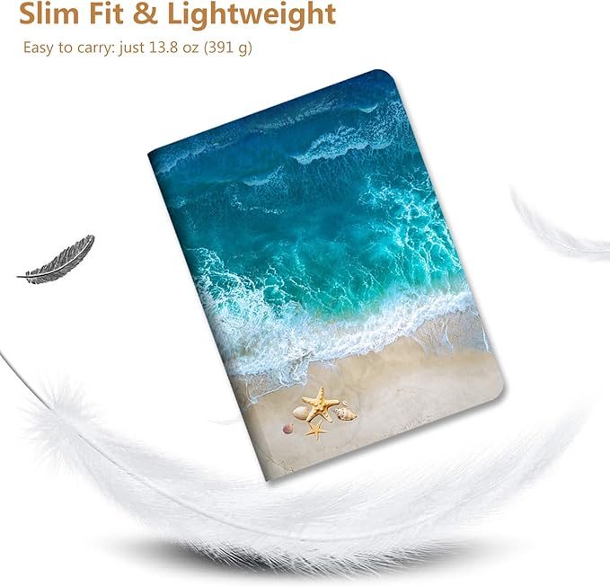 Vimorco for iPad Air 11 Inch Case M4 2026,for iPad Air 5th/4th Gen Cases 10.9-inch,for iPad Pro 11 Inch Case 4th/3rd/2nd/1st Generation 360 Degree Rotating Pencil Holder 4 Viewing Angles, Ocean Beach