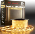Shine Decor LED Strip Light Easy Connectable, 2800K Warm White Cold Resist Weatherproof Plug-in for Indoor Outdoor, 101 LM/FT Dimmable Bright Eco Rope Lighting 82FT, 120V Whole Set ETL Listed