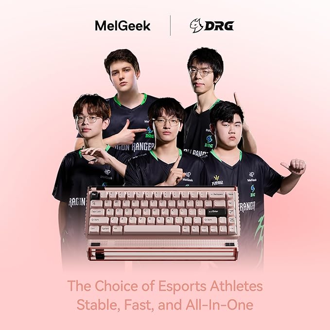 MelGeek MADE68 Pro Wired Gaming Keyboard, Magnetic Keyboard with Hall Effect, 65% Compact Rapid Trigger, Hot-Swappable, RGB Snap Tap & Adjustable Actuation, Online HIVE Custom (Pink)