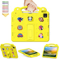 Kids Case for iPad Air 13 inch M3 2025/M2 2024,iPad Pro 13 inch M4 2024 & iPad Pro 12.9 inch Case 6th/5th/4th/3rd Gen 2022 2021 2020 2018 with Stand/Pencil Holder/Handle, Yellow Bear