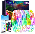 phopollo Bluetooth 24V Led Strip Lights 400ft (4 Rolls of 100ft), Color Changing LED Lights for Bedroom, Kitchen Decor, App Control and Music Sync