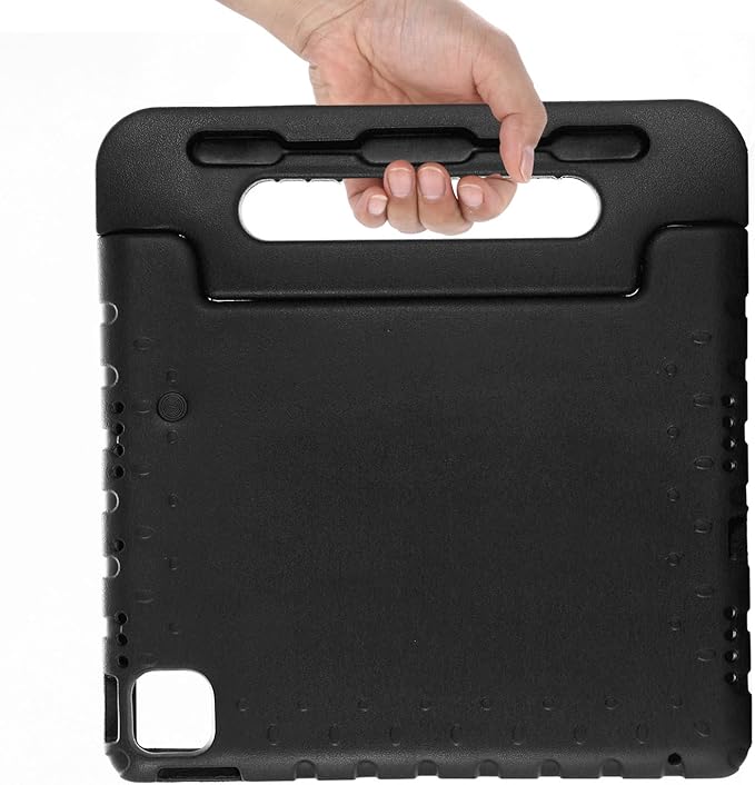 Kids Case for iPad Air 11-inch M3/M2 & iPad Pro 11 inch Case M5/M4 (2025/2024) with Pencil Holder/Kickstand Lightweight Convertible Handle Stand EVA Shockproof Rugged Protective Cover, Black