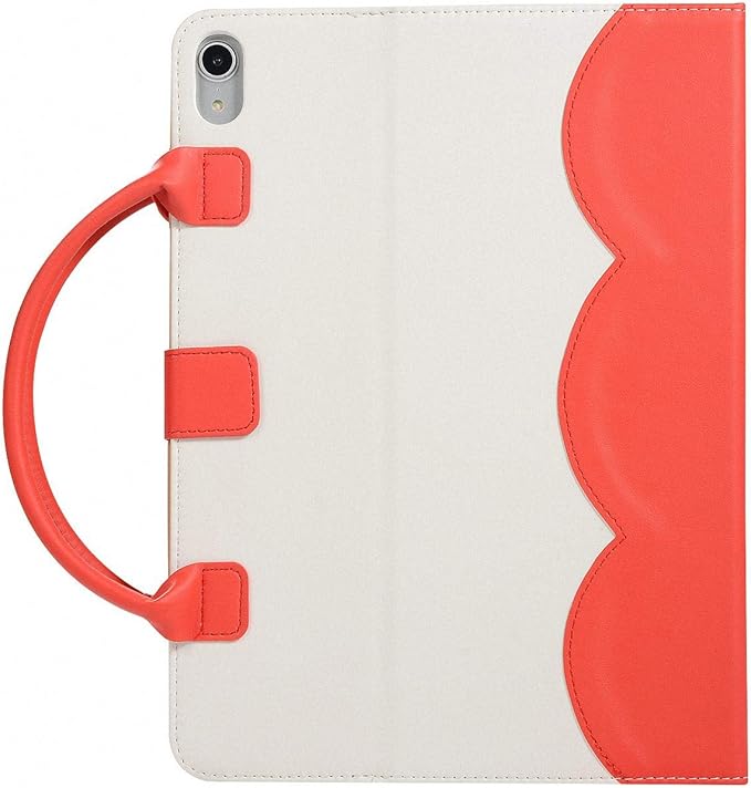 Handbag Case for iPad A16 11-inch 2025/10th Generation (2022), Techcircle Cute Bowknot Pocket [Magnetic Closure] Wallet Folio Stand Double Handle PU Leather Carrying Case, Auto Sleep/Wake, Red