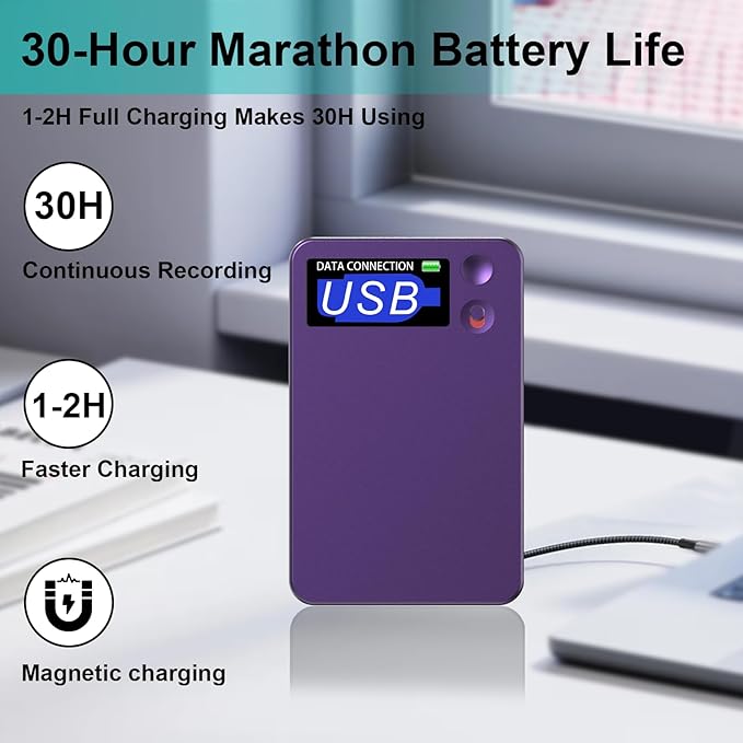 AI Voice Recorder, ChatGPT Transcribe & Summarize, 112 Languages Digital Voice Recorder, Noise Reduction Portable Dictaphone, 64GB HD Recording Device for Meetings, Lectures, Calls, Interviews