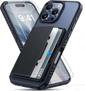 Miracase for iPhone 14 Pro Max Flip Case Wallet, Built-in Card Holder (3-5 Cards) Military Grade Protection, Rugged Protective Phone Case for 14 Pro Max, Dark Blue