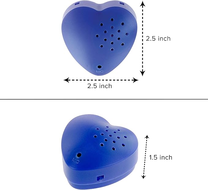 Inventiv 2 Pack, 30 Second Voice Sound Recorder Module for Plush Toy, Stuffed Teddy Bear Animal Recordable Heart, Record Custom Messages (Blue)