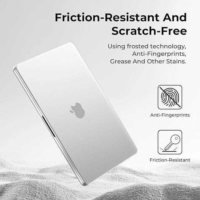 BlueSwan for MacBook Pro 14 inch Case, 2026-2021 M5 M4 M3 M2 M1, Anti-Scratch Flexible Protective Laptop Cover with Grippy Matte Texture, Slim and Easy Installation, Frosted White