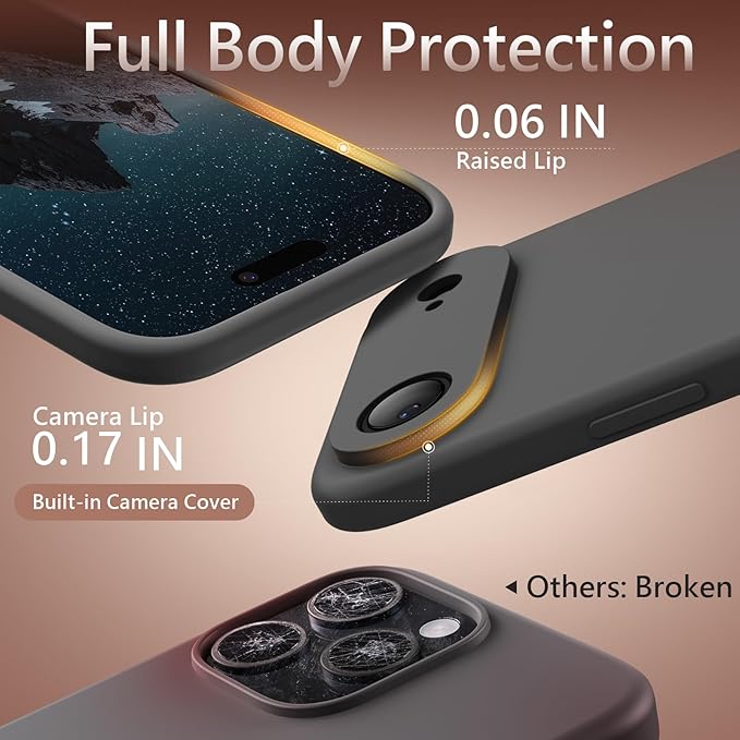 FireNova Magnetic for iPhone Air Case, Compatible with MagSafe, [Integrated Silicone Camera Control Button] [Camera Protection] Microfiber Lining Phone Case for iPhone 17 Air, 6.5", Space Gray