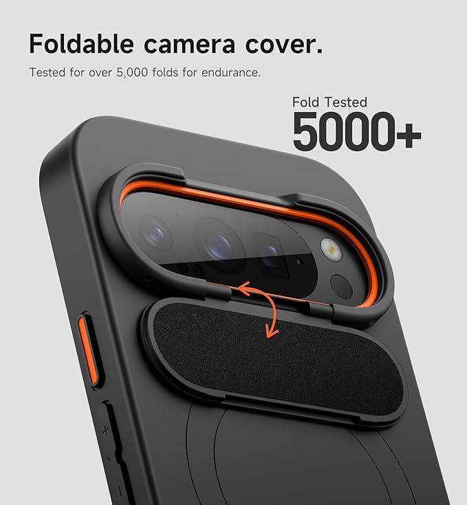 SURITCH for Google Pixel 9 Pro XL Phone Case, Compatible with MagSafe, Protective Cover with Camera Cover & Adjustable Metal Kickstand for Pixel 9 Pro XL -Black