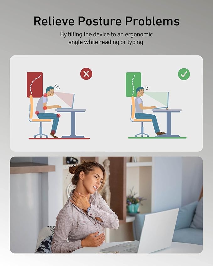 ergounion 3 in 1 Silicone Laptop Stand, Keyboard Riser for Ergonomic Typing/Reading, Portable Laptop Cooling Stand, for Home Office School and Travel, Oval Base, Bright Beige