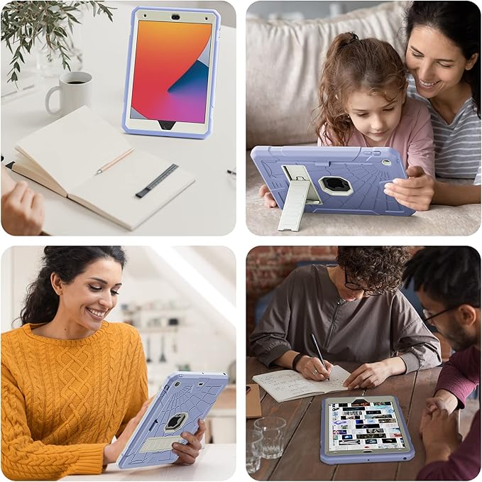 SIBEITU Case Compatible with iPad 9th Generation for Kids, with Pencil Holder Stand, Heavy Duty Rugged Case for iPad 10.2 inch