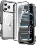 Diaclara Magnetic Designed for iPhone 17 Pro Max Case Full Body Bumper,[Compatible with MagSafe] Military Drop Proof Cover with Built-in Touch Sensitive Anti-Scratch Screen Protector, Grey Titanium