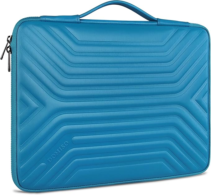 DOMISO 17.3 Inch Laptop Sleeve Case, Shockproof Waterproof Soft EVA Protective Bag with Handle, Lightweight Carrying Case for 17-17.3" Notebook/Dell/Lenovo/HP/MSI/ASUS, Blue