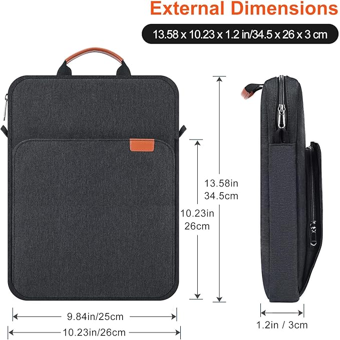 12.9-14 Inch Tablet Sleeve Case for 14.6" Samsung Galaxy Tab S11 S10 S9 S8 Ultra, iPad Pro 13" 12.9"/Air M2 M3 M4,MacBook Air 13"/MacBook Pro 14" M5 M4 M3 Shoulder Bag,Surface Pro 11 Carrying Bag-Grey