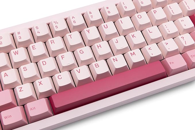 KEEBMONKEY WOBKEY Zen 65 65% Quick Release Wireless Mechanical Keyboard with RGB, CNC Aluminum Case, Hot-Swappable, VIA Support, BT/2.4G/USB-C Gaming Keyboard for Mac/Windows (Lite Pink)