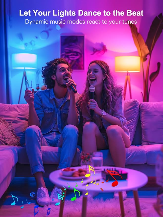 ANGELHALO Smart Light Bulbs, Color Changing A19 LED Light Bulb, Work with Alexa and Google Assistant, Wi-Fi & Bluetooth Light Bulbs, 16 Million Colors RGBCW, Music Sync, 800 Lumens, 2.4Ghz only,1 Pack