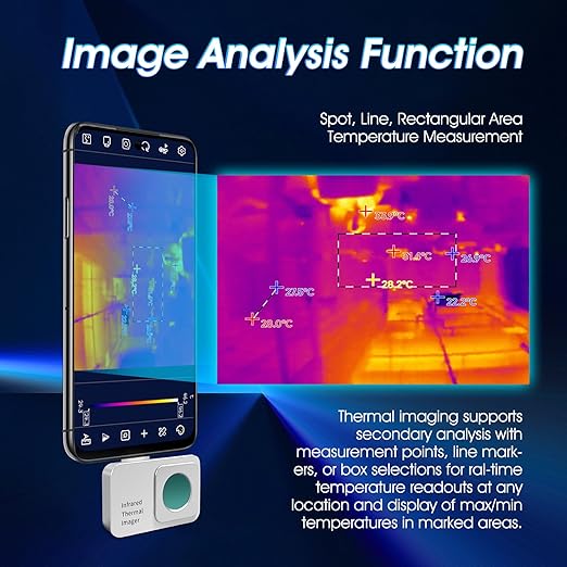 Thermal Camera, INFURIDER Handheld Thermal Imaging Camera for Android, 256 x 192 Super Resolution Infrared Camera for Home Inspection, HVAC, Automotive and More
