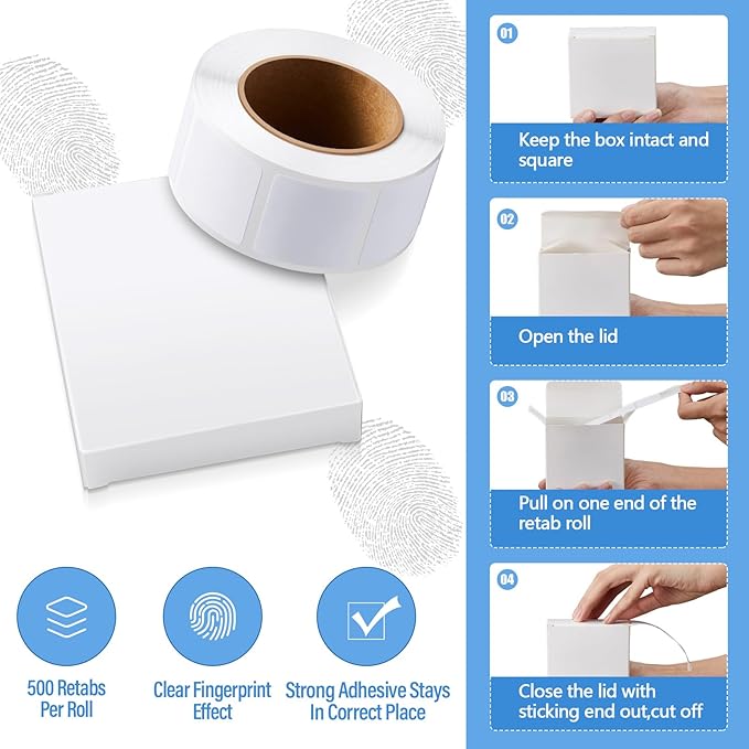500 Pcs Fingerprint Correction Tabs for Finterprint Cards Kits Labels Supplies Reprint Correct Fingerprint Card Errors