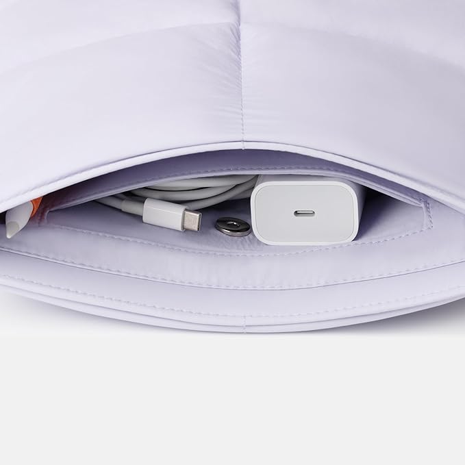 Comfyable Puffy 9-11 Inch Tablet Sleeve Compatible for 11 Inch iPad Pro M5, iPad Air M4 2026 with Magic Keyboard, Quilted Puffer Vertical Tablet Carrying Case for Women Men, Lavender