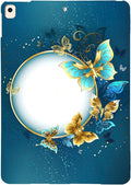 Dteck for iPad Air 3rd Generation Case 2019, iPad Pro 2017 Case 10.5-Inch, Soft Silicone Basic Tablet Case, Slim Fit Ultra Thin Lightweight Back Cover Case, Cute Cartoon TPU Case, Gold Blue Butterfly