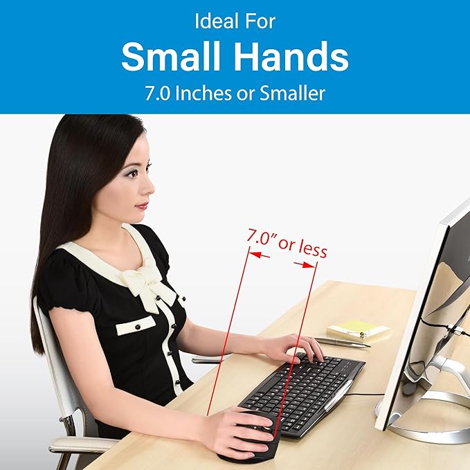 Evoluent – Inventor of The Vertical Mouse – VM4S Ergonomic Vertical Mouse Right Hand Small Wired USB, Sculpted for Comfort, Reduces Wrist Strain, 4 Speeds, 6 Customizable Buttons in Windows