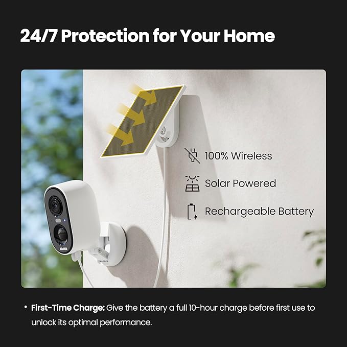 Kiwibit Solar Security Cameras Wireless Outdoor, 2K Magnetic Installation Battery Powered Camera with Smart AI PIR Motion Detection, Color Night Vision, Waterproof for Indoor & Outdoor