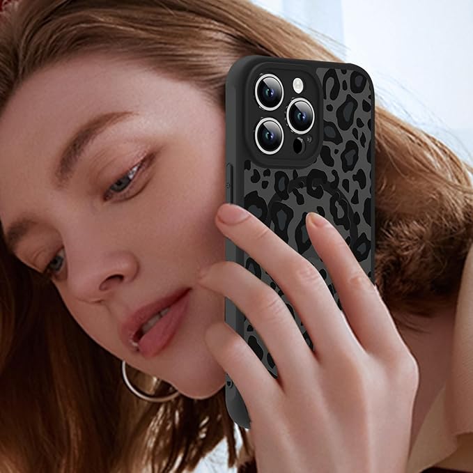 KANGHAR Case for iPhone 14 Pro Max Phone Case [Compatible with Magsafe] Leopard Printed Pattern Cute Cheetah Protective Magnetic Case for Girls Women Men 6.7"