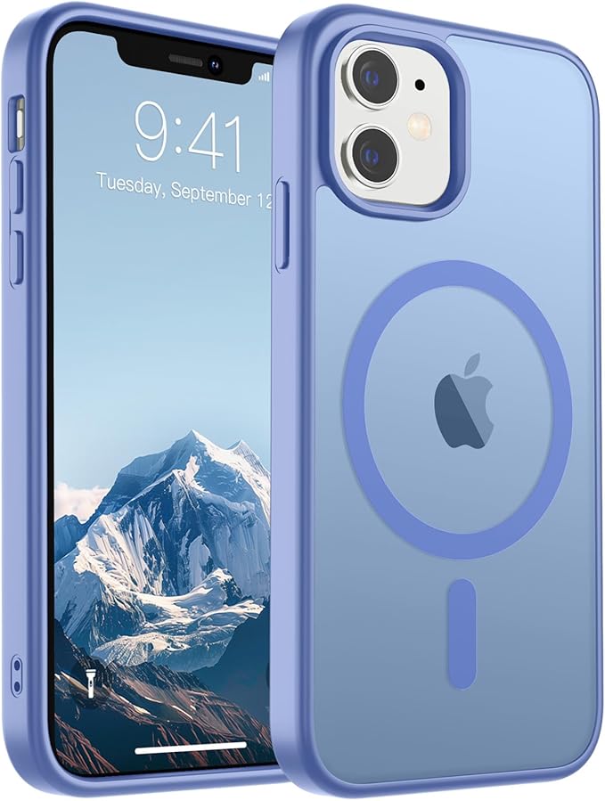 SUPFINE Magnetic for iPhone 11 Phone Case (Compatible with MagSafe)(Military Grade Drop Protection) Translucent Matte Shockproof Phone Cover,Blue Purple
