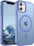 SUPFINE Magnetic for iPhone 11 Phone Case (Compatible with MagSafe)(Military Grade Drop Protection) Translucent Matte Shockproof Phone Cover,Blue Purple