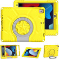 Kids Case for iPad (A16) 11th Generation 11 Inch 2025 & iPad 10th Generation 10.9 Inch 2022, Lightweight Shockproof Kids-Friendly Case Built-in Screen Protector with Handle Stand, Yellow