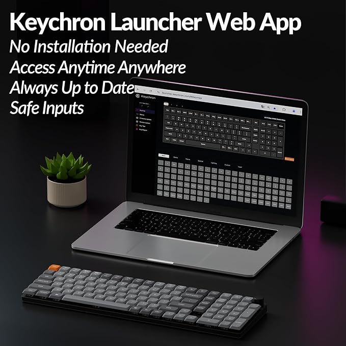 Keychron K17 Max 96% Layout QMK/Launcher Ultra-Slim Wireless/Type-C Wired Mechanical Keyboard with White LED Backlit, Low-Profile Gateron Mechanical Brown Switch Compatible with Mac Windows Linux