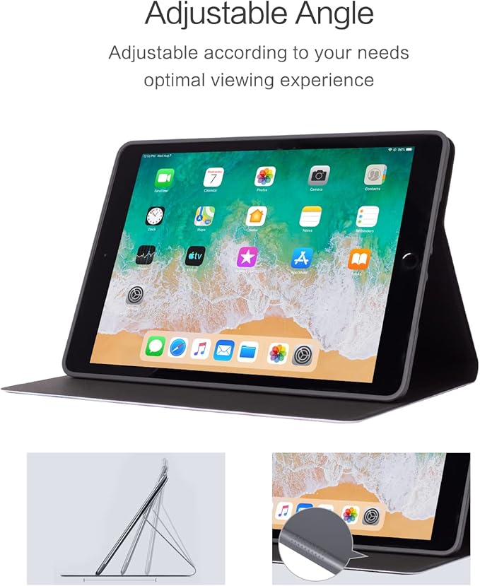 Vimorco for iPad 9th/8th/7th Generation Case, for iPad 9th Generation Case,for iPad 10.2 Cases 10.2-inch Cover, Auto Sleep/Wake, for iPad Cover 9th Gen Multi-Angle View, Butterfly Flower