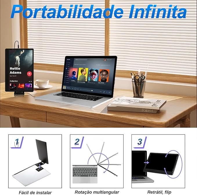Anvazise Laptop Monitor Extender, 11.6/14.1 inch Portable Monitor Dual Screen External Second Monitor 1920×1080 FHD IPS,USB-C/HDMI,Plug and Play,for Laptop Notebook (11.6 inch)