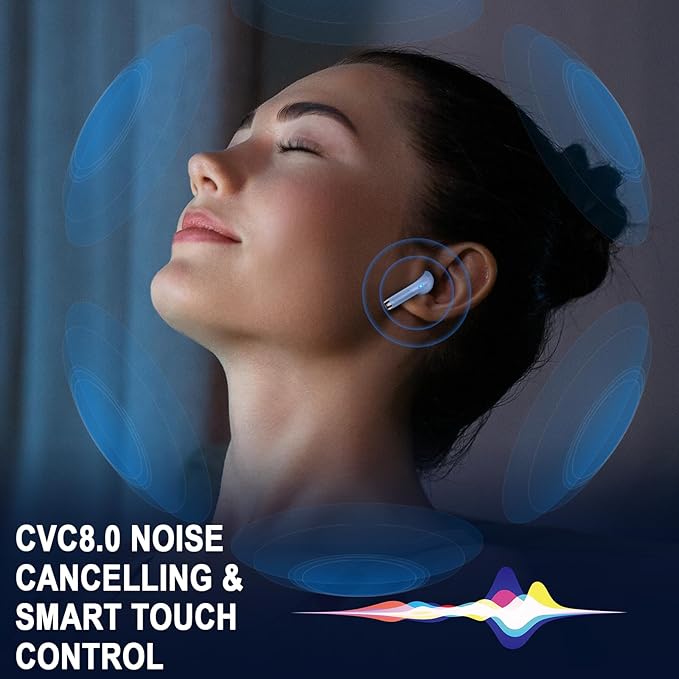 Wireless Earbuds, 2025 Bluetooth Headphones 5.4 HiFi Stereo, in-Ear Ear buds with 4 ENC Noise Cancelling Mics, 40H Playtime Sport Ear Buds with Charging Case, IP7 Waterproof Earphones with LED Display