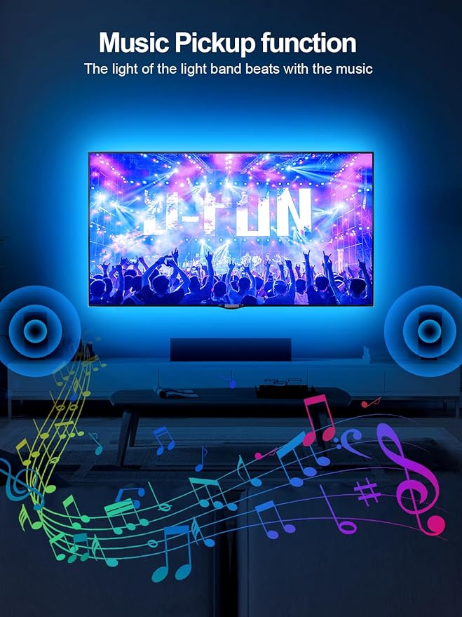 KANTUTOE TV Lights Behind, 19.68ft LED Lights for 55-85 Inch TV, RGB TV Backlight, Music Sync Bluetooth APP and Remote Control Strip Lights USB Powered for Bedroom Gaming Room Decor