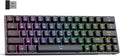 DIERYA DK63 60% Wireless Mechanical Gaming Keyboard | Bluetooth/2.4G/Wired Keyboard | RGB Backlit Compact 63 Keys Mini Office Keyboard | with Red Switch | for Windows Laptop PC Gamer Typist-Black